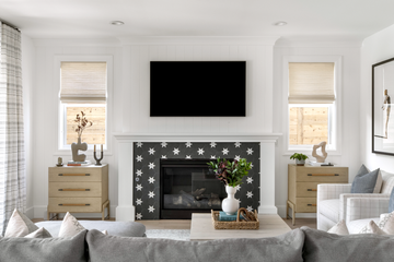 living room with fireplace