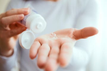 gel in woman's hand