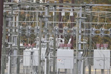 carthage, usa december 05 a view of the substation while work is in progress as tens of thousands are without power on moore county after an attack at two substations by duke electric were shot at in carthage nc, united states on december 05, 2022 photo by peter zayanadolu agency via getty images