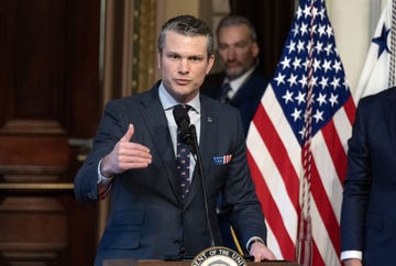 pete hegseth, us secretary of defense, speaks after being sworn in during a ceremony in washington, dc, us, on saturday, jan 25, 2025 hegseth will become the next secretary of defense after a senate majority confirmed president donald trumps choice despite his lack of high level experience and allegations, which he denied, of alcohol abuse, sexual misconduct and financial mismanagement of organizations he previously led photographer ron sachscnpbloomberg via getty images