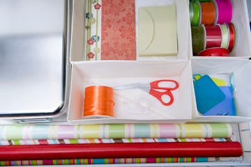 gift wrapping storage ideas drawer