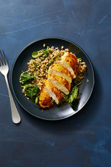 curry spiced chicken with veggie quinoa