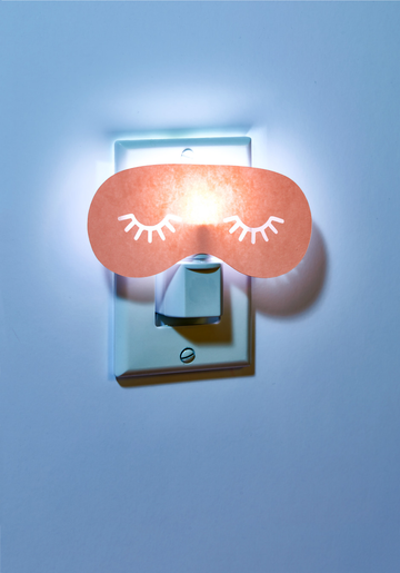 a nightlight with sleep mask