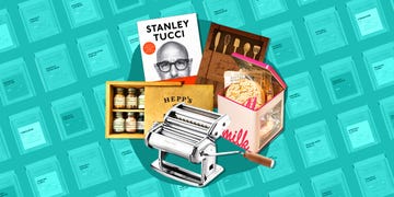 raw spice bar, stanley tucci book, baking makeup brushes, milk bar cookie tin, pasta maker, salt collection