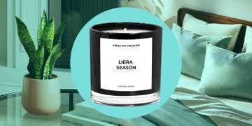 snake plant, libra season candle, bed sheet set