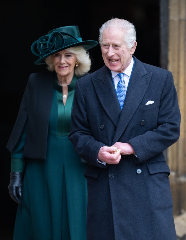 King Charles III and Queen Camilla are All Smiles at Easter Service