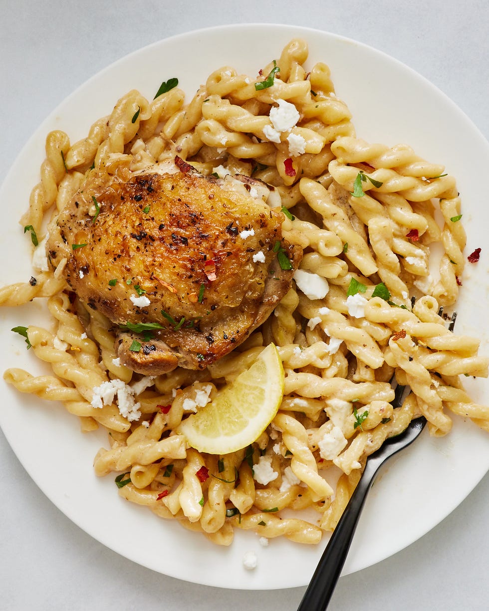 lemon butter feta chicken pasta