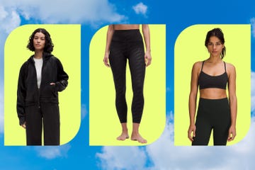 activewear outfits on models against a bright background