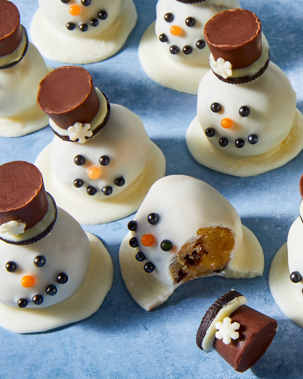 melted snowman cookie dough bites