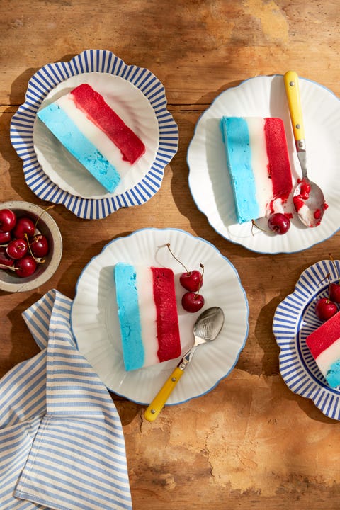 red white and blue sorbet loaf