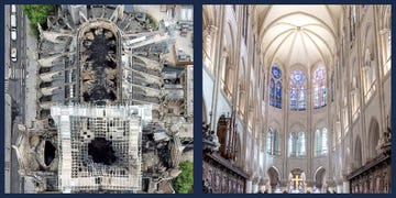 notre dame cathedral after fire and after interior restoration