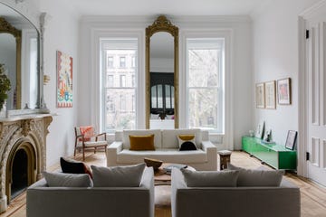 a living room with a fireplace