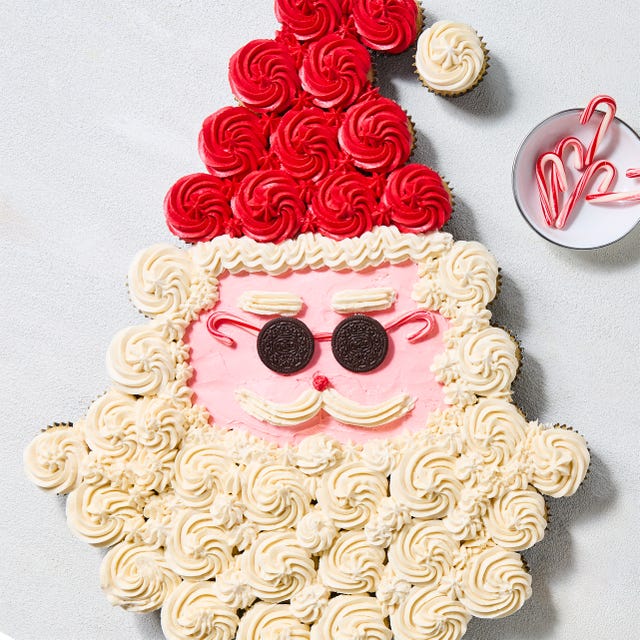 cupcakes decorated like santa