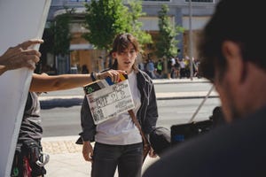 vicky luengo en el rodaje de reina roja