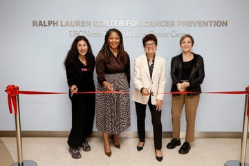 a ribboncutting ceremony at the ralph lauren center for cancer prevention