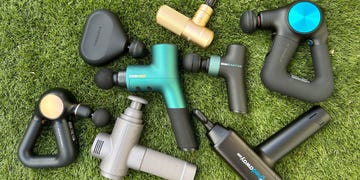 group of massage guns on grass