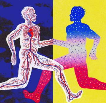 abstract illustration of two runners