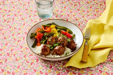 pioneer woman sheet pan soy ginger meatballs and veggies