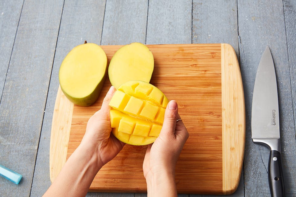 Food, Mango, Dish, Cuisine, Cutting board, Fruit, Ingredient, Produce, Breakfast, Pineapple, 