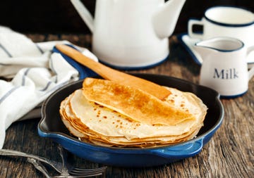 stack of pancakes in a dish