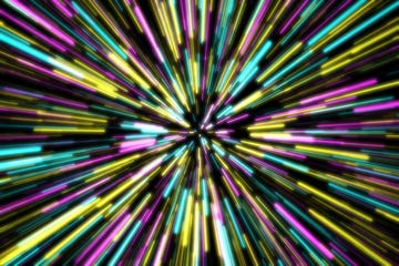 time warp, traveling at the speed of light with the colorful starburst