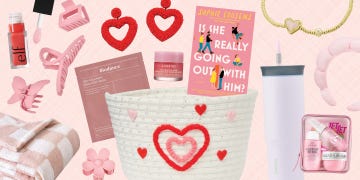 valentines day basket and contents