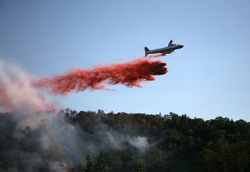 water drop on wildfire