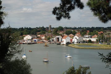 view of woodbridge, suffolk from east bank of riover deben