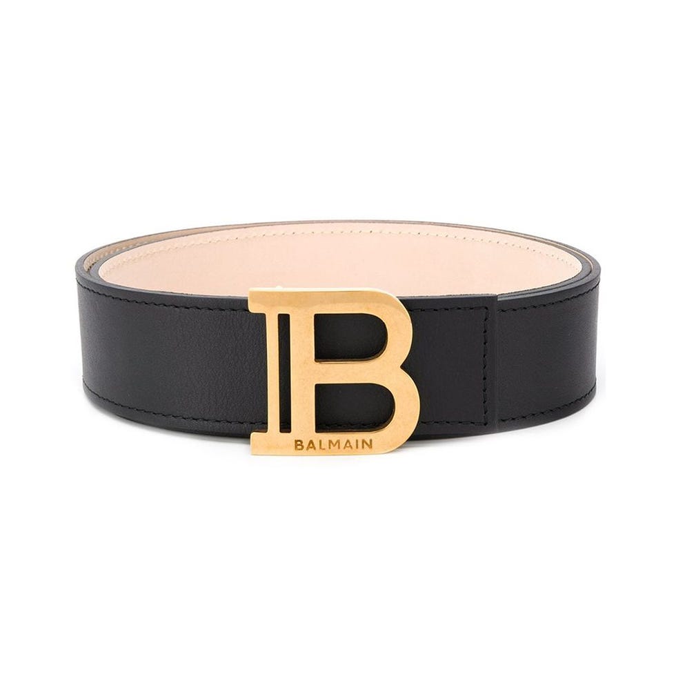 Black leather B-Belt belt