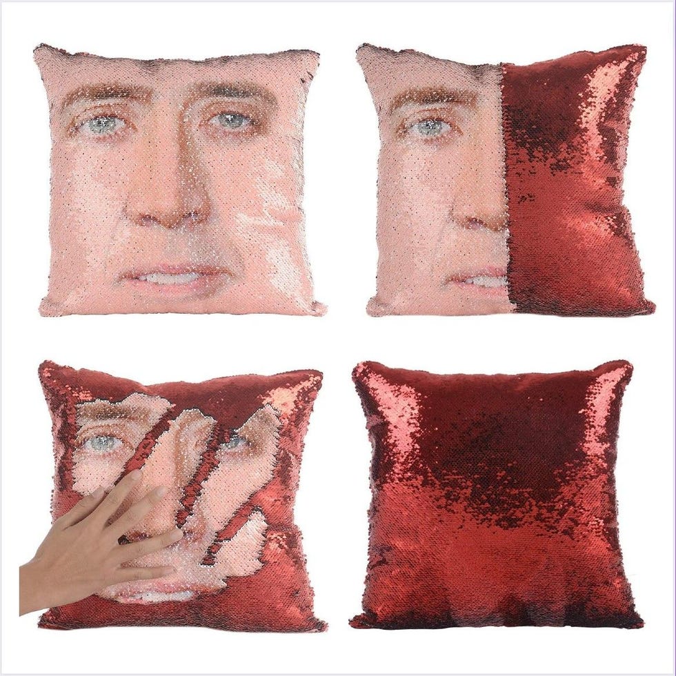 Nicolas Cage Sequin Pillow Cover