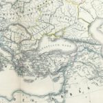 Fragment uit een kaart van Europa in de tijd van Karel de Grote met bovenaan in het midden het Chazarenrijk, uit Karl von Spruner’s “Historisch-Geographischer Schul-Atlas”, 1874