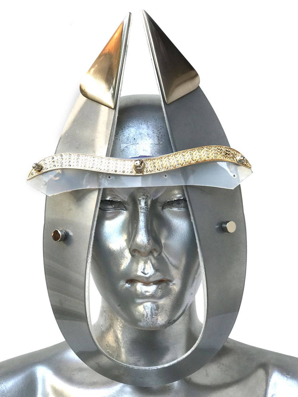 silver mask with horns