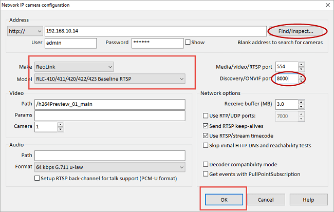 Configure Reolink Camera in Blue Iris