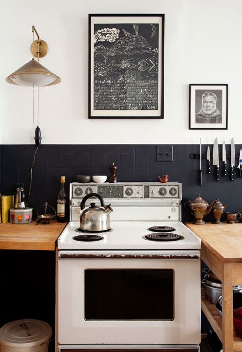 Shabby Chic Black and White Kitchen