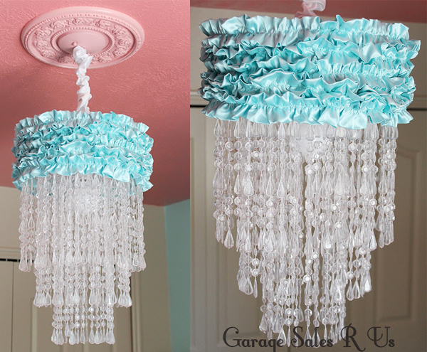 DIY Ruffle Beads Chandelier