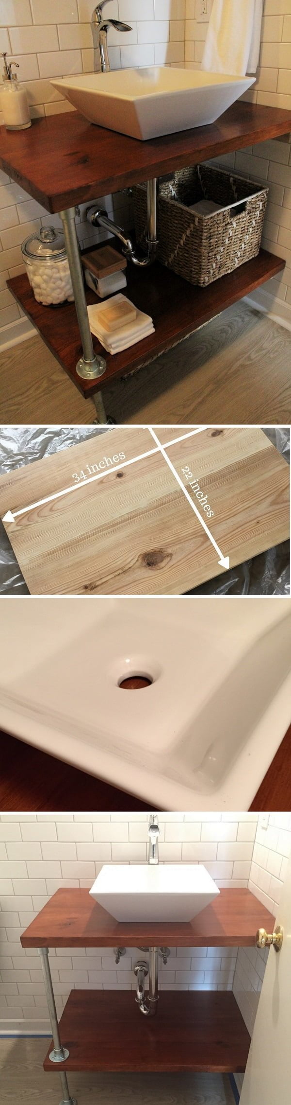 How to make a  bathroom vanity shelves