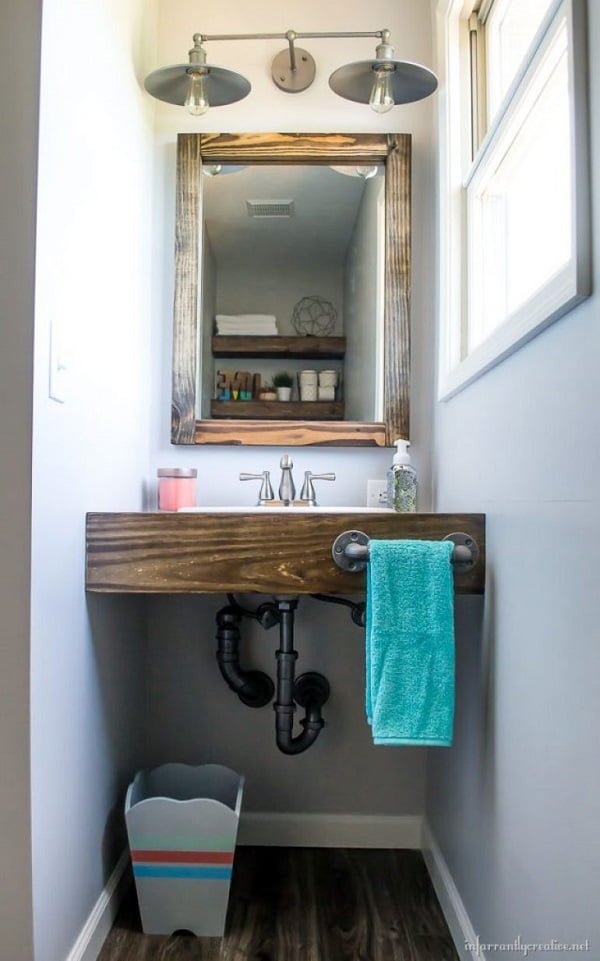 How to make a  floating wood bathroom vanity 