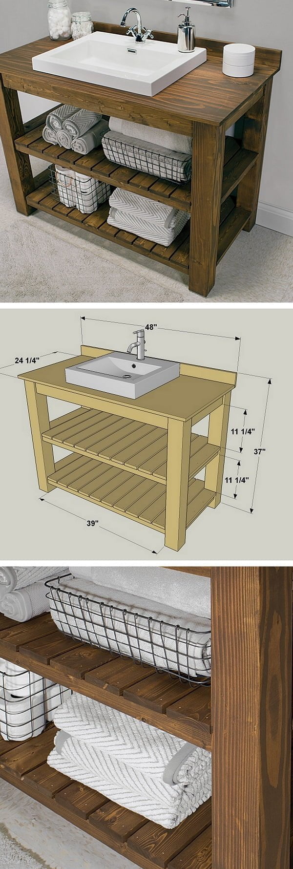 How to make a  rustic bathroom vanity