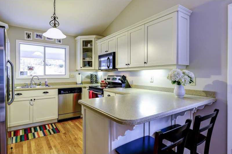 Traditional kitchen with colonial countertops