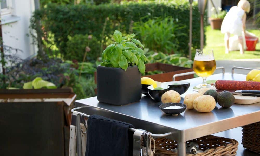 create an outdoor kitchen area