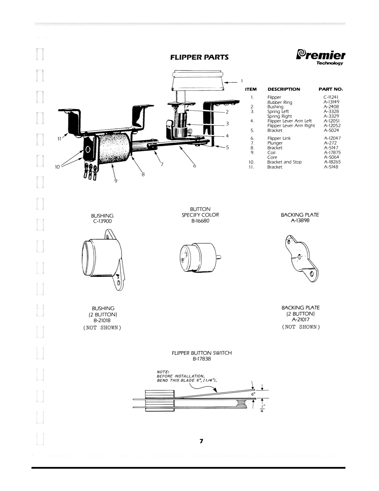 Gottlieb-Flipper-Premier Parts Catalogue2