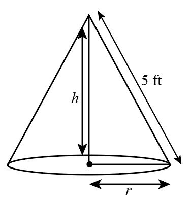 Find the dimensions of the right circular cone of maximum volume having ...