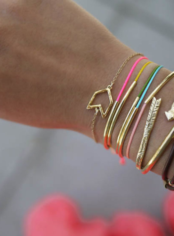 DIY Gold Tube Bracelets