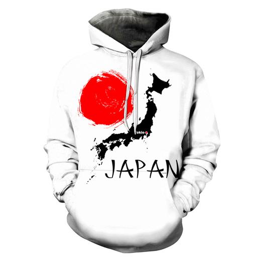 3d Abstract Japan Map - Hoodie- Sweatshirt- Pullover