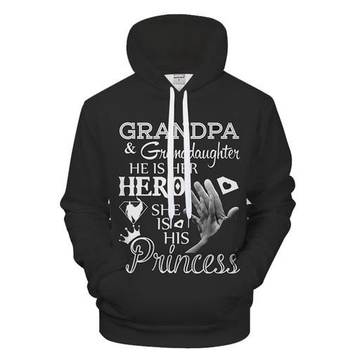 Grandpa & Granddaughter 3d - Sweatshirt- Hoodie- Pullover