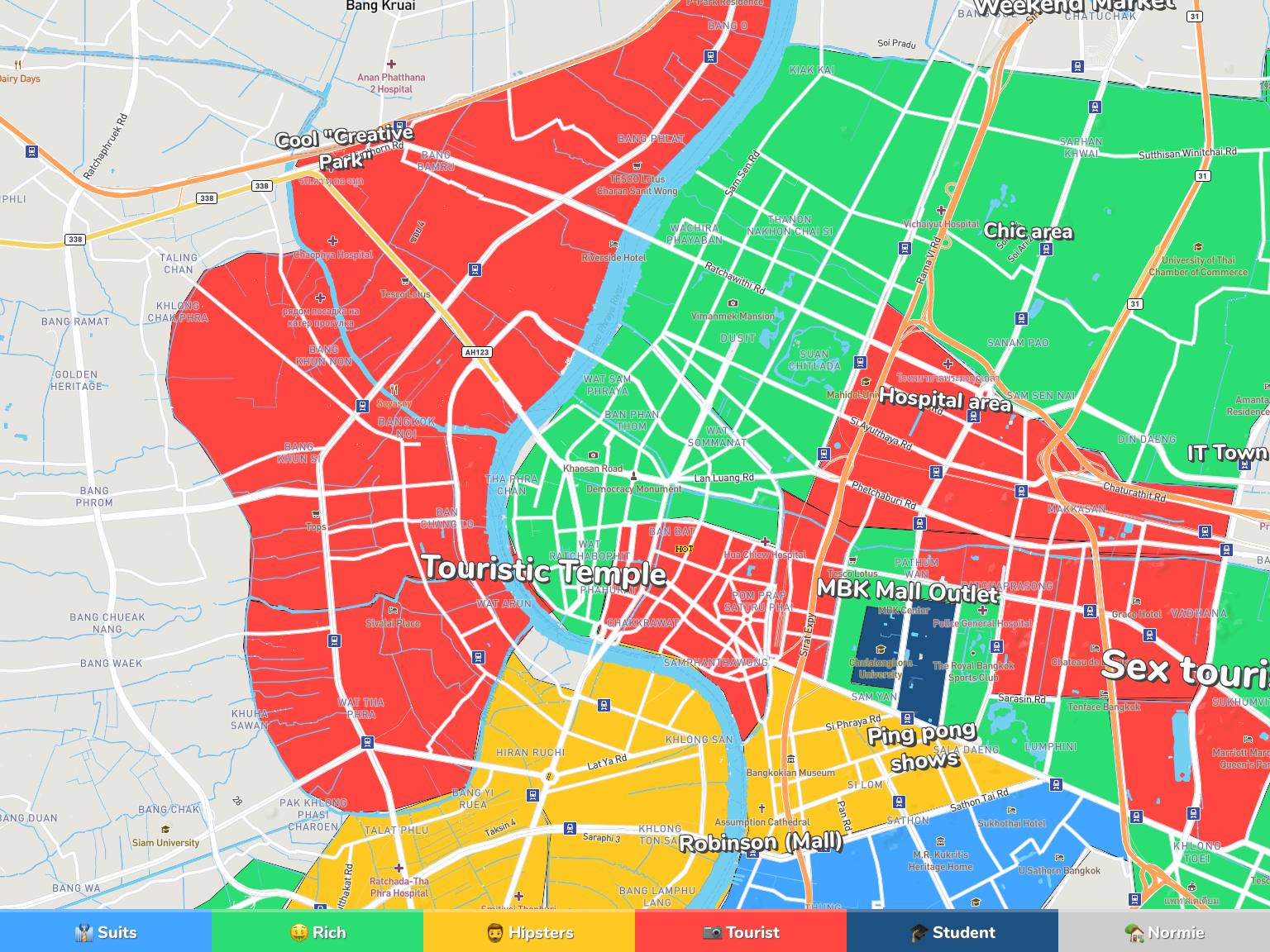 Map Of Bangkok And Surrounding Areas - Arlena Nataline