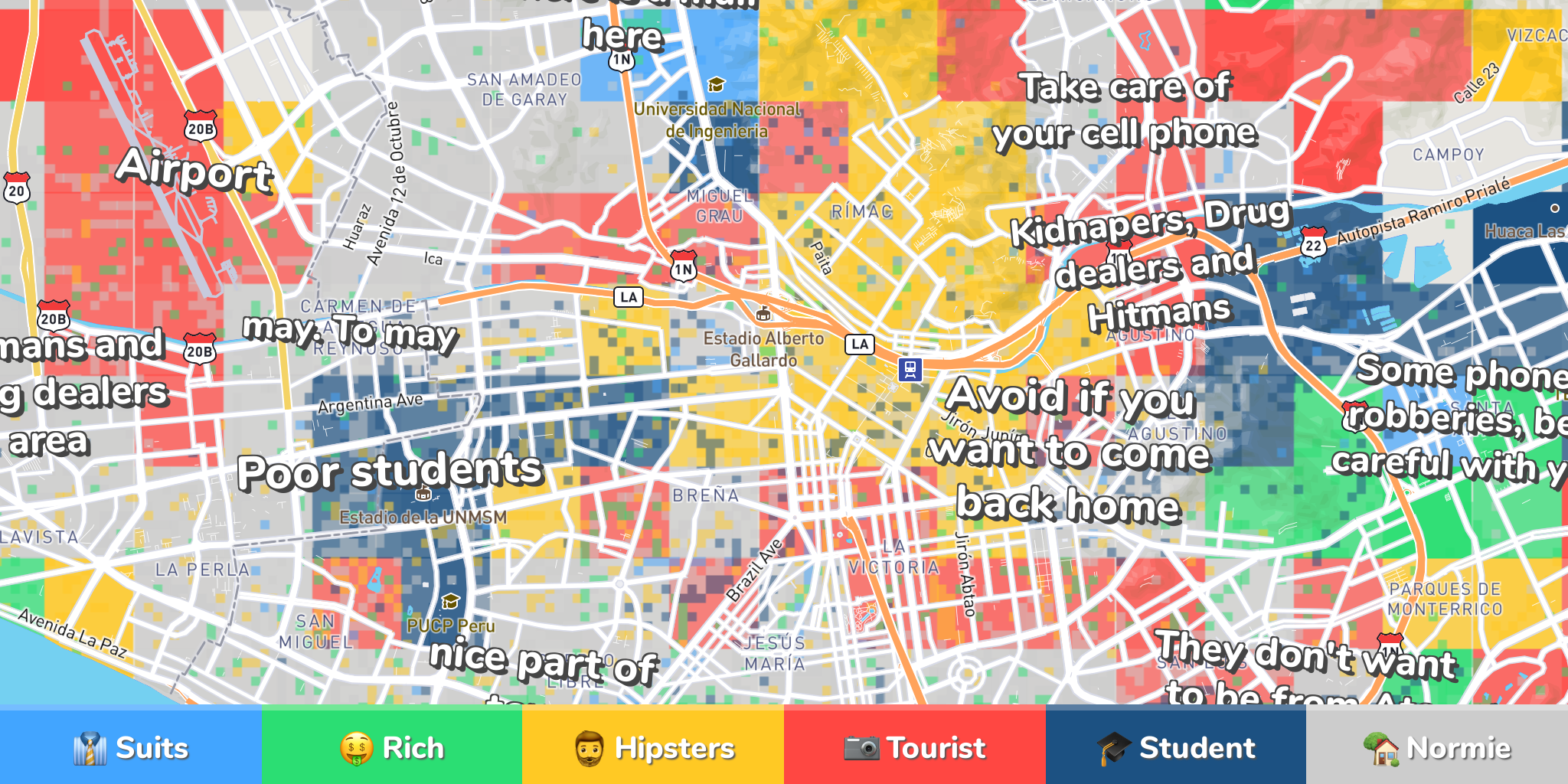 Lima Neighborhood Map