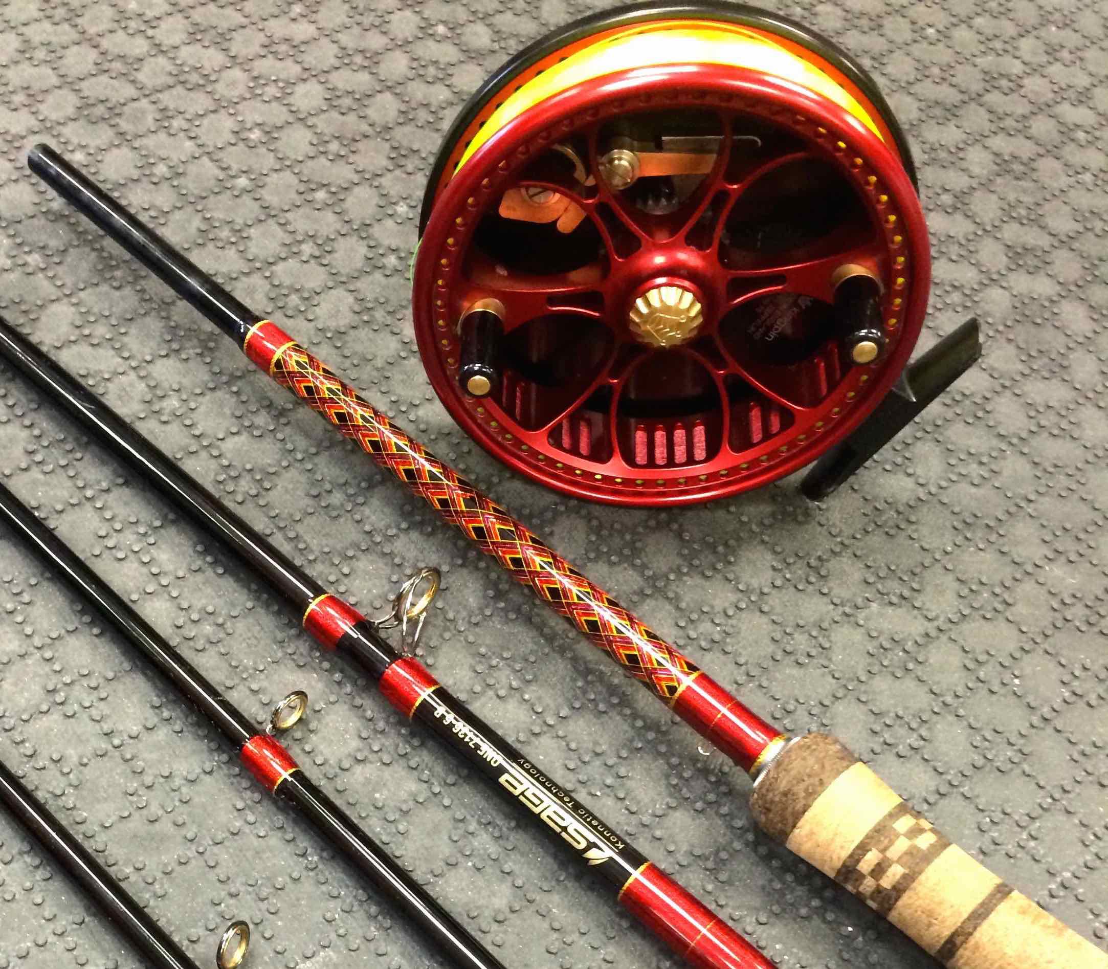 Sage One Custom 7136B-6 Custom Float Rod Build with Red Zeppelin with Butt Wrap to match