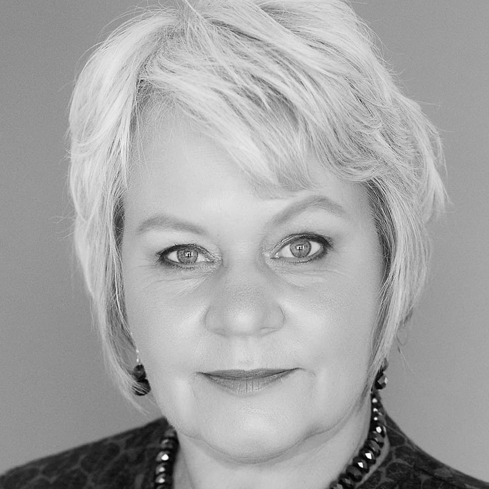 black and white headshot of Katherine Crouch