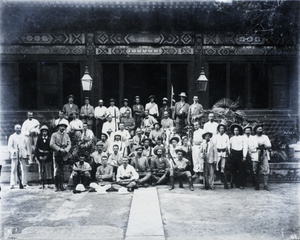 Sir Claude MacDonald with defenders of the British Legation, Peking